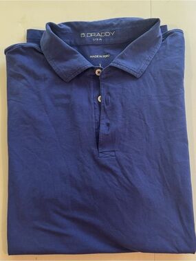 B. Draddy Blue Polo Shirt - Men's Classic Cotton Polo